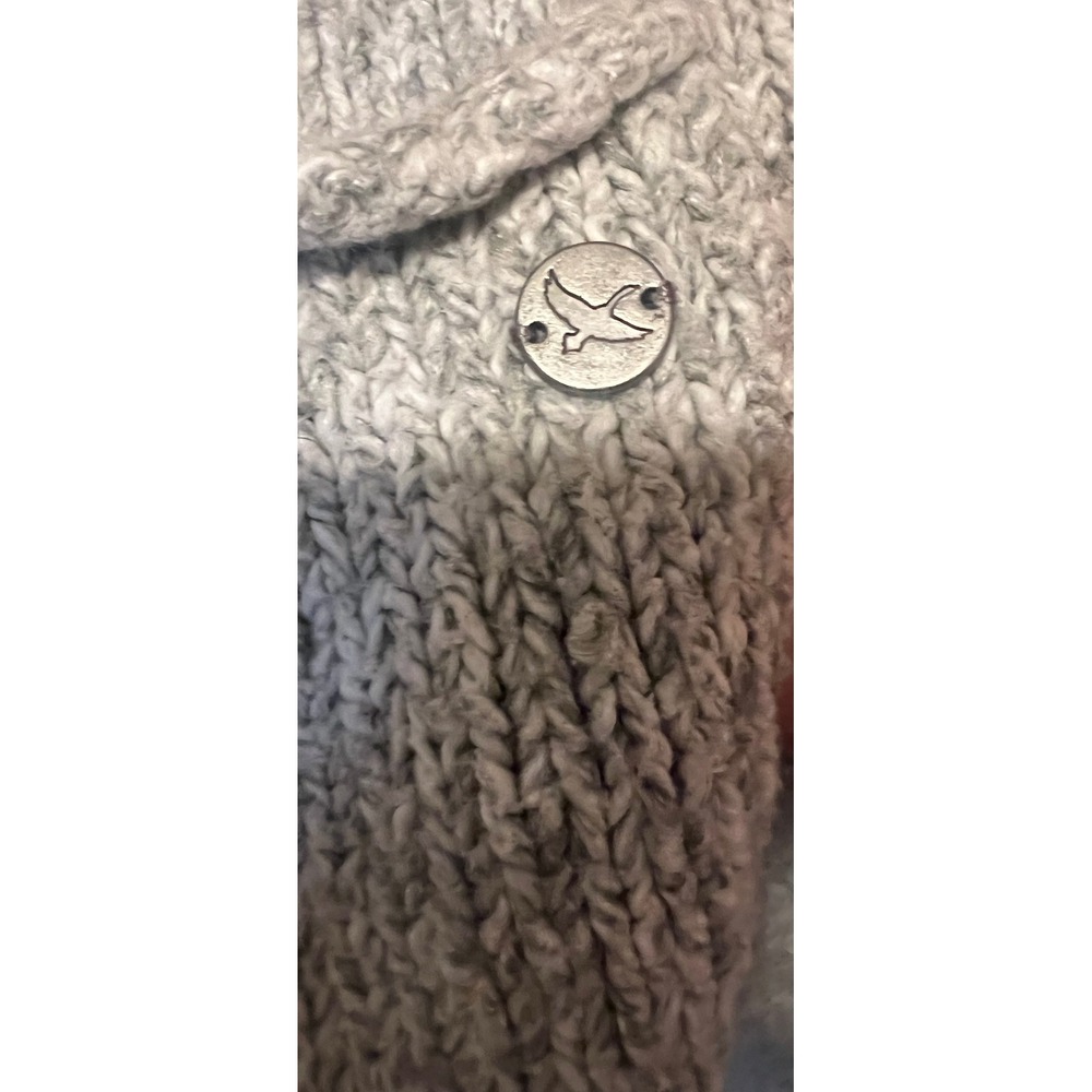Eddie Bauer Hooded Cardigan‎ Open Front Knit Sweater Pockets Gray XS/S - Picture 6 of 8